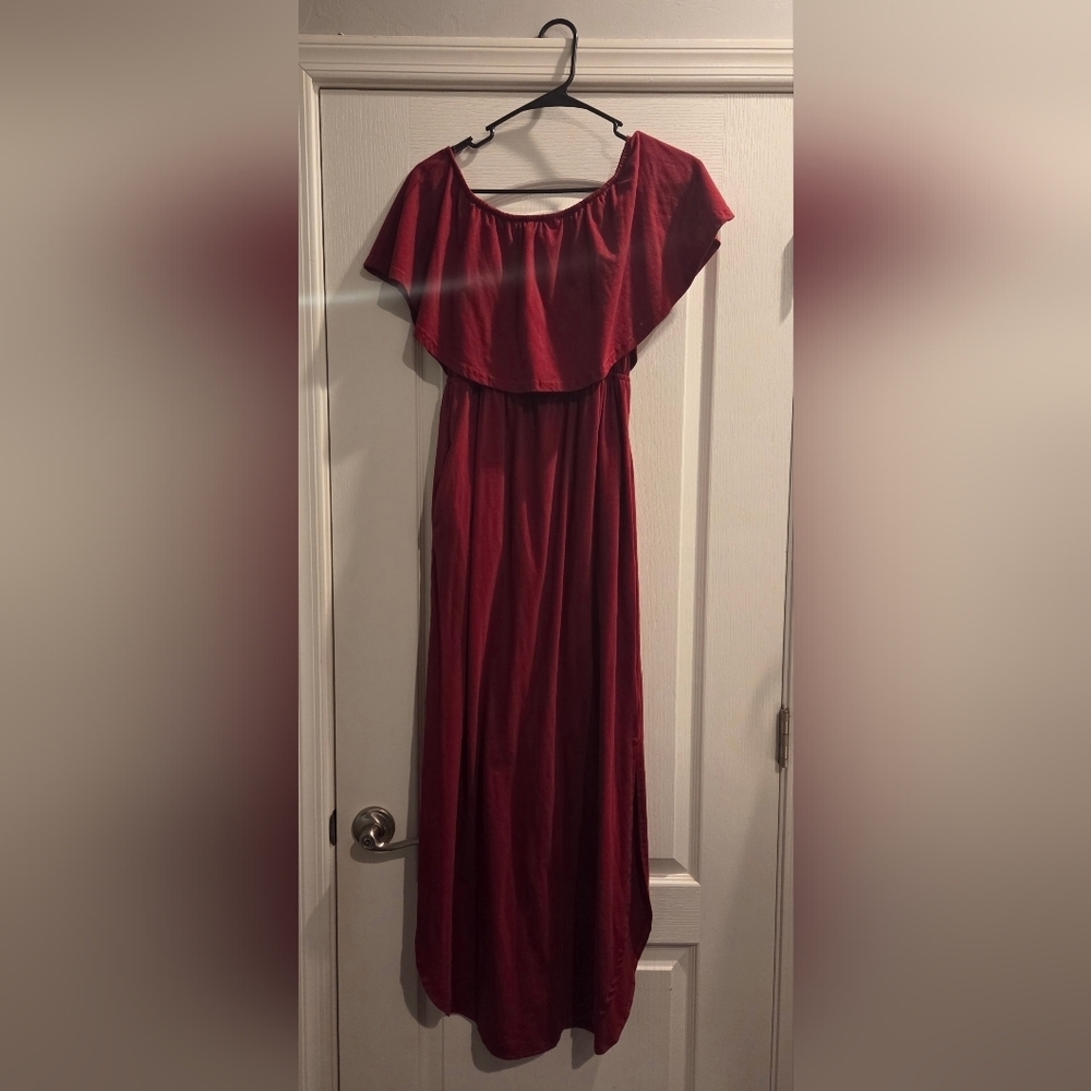 Elegant Strapless Red Dress